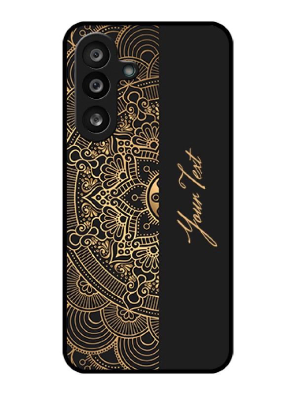 Custom Samsung Galaxy M56 5G Custom Glass Phone Case - Mandala Art With Custom Text Design