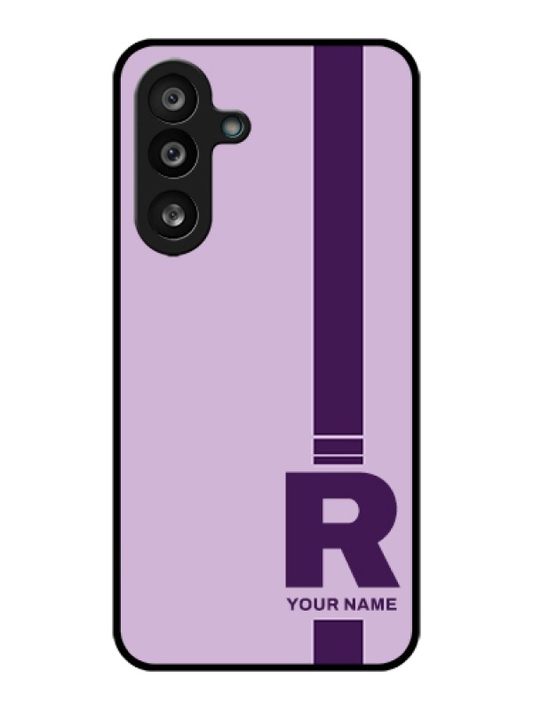 Custom Samsung Galaxy M56 5G Custom Glass Phone Case - Simple Dual Tone Stripe With Name Design