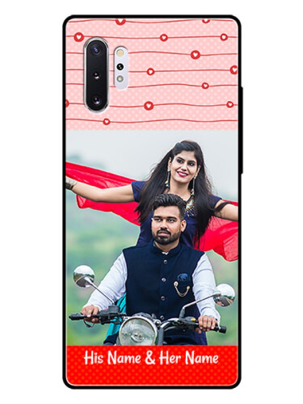 Custom Samsung Galaxy Note 10 Plus Personalized Glass Phone Case  - Red Pattern Case Design