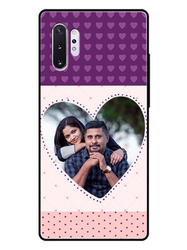Custom Samsung Galaxy Note 10 Plus Custom Glass Phone Case  - Violet Love Dots Design