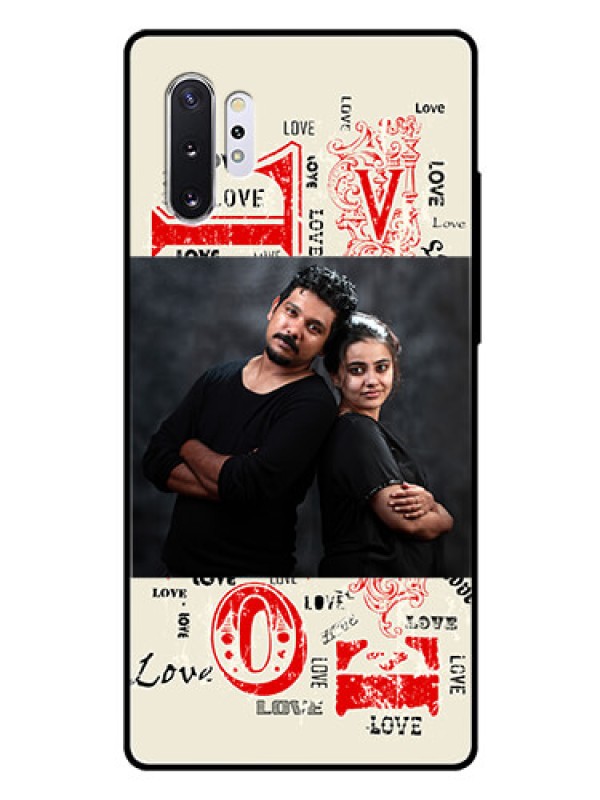 Custom Samsung Galaxy Note 10 Plus Photo Printing on Glass Case  - Trendy Love Design Case
