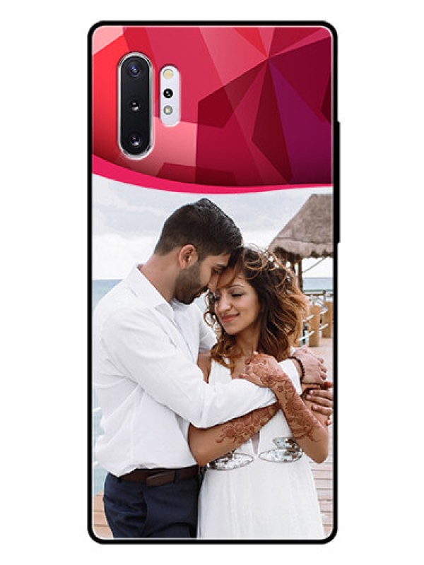 Custom Samsung Galaxy Note 10 Plus Custom Glass Mobile Case  - Red Abstract Design