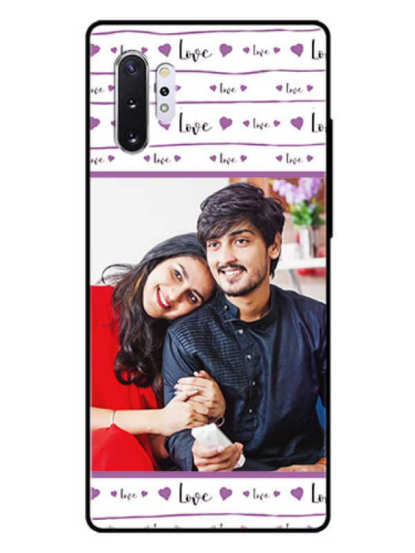 Custom Samsung Galaxy Note 10 Plus Custom Glass Mobile Case  - Couples Heart Design