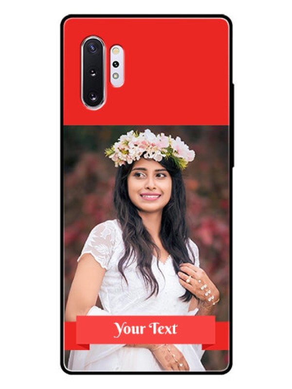 Custom Samsung Galaxy Note 10 Plus Custom Glass Phone Case  - Simple Red Color Design