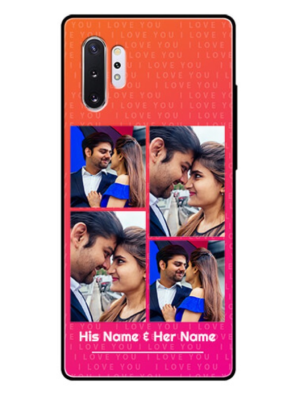 Custom Samsung Galaxy Note 10 Plus Custom Glass Phone Case  - I Love You Pink Design