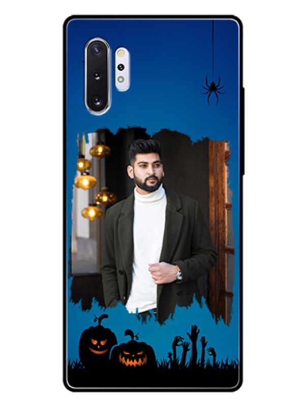 Custom Samsung Galaxy Note 10 Plus Photo Printing on Glass Case  - with pro Halloween design 