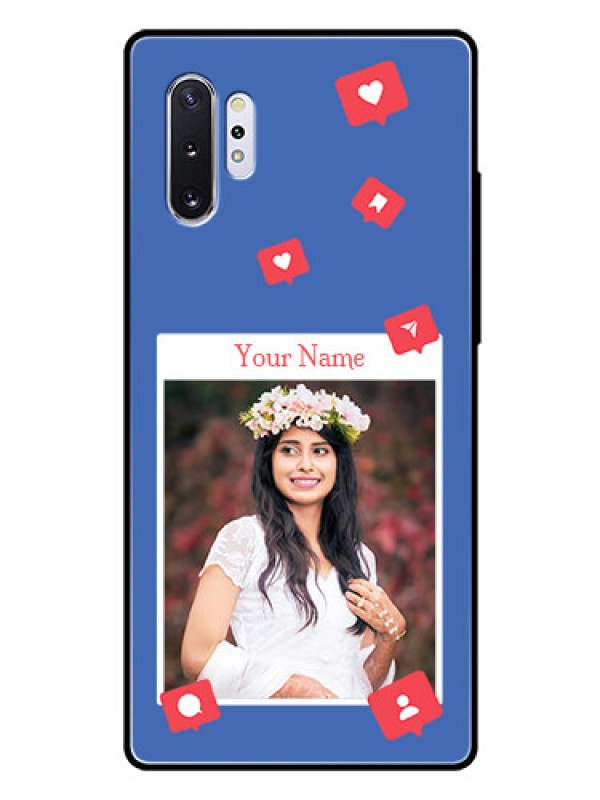 Custom Galaxy Note 10 Plus Custom Glass Phone Case - Like Share And Comment Design