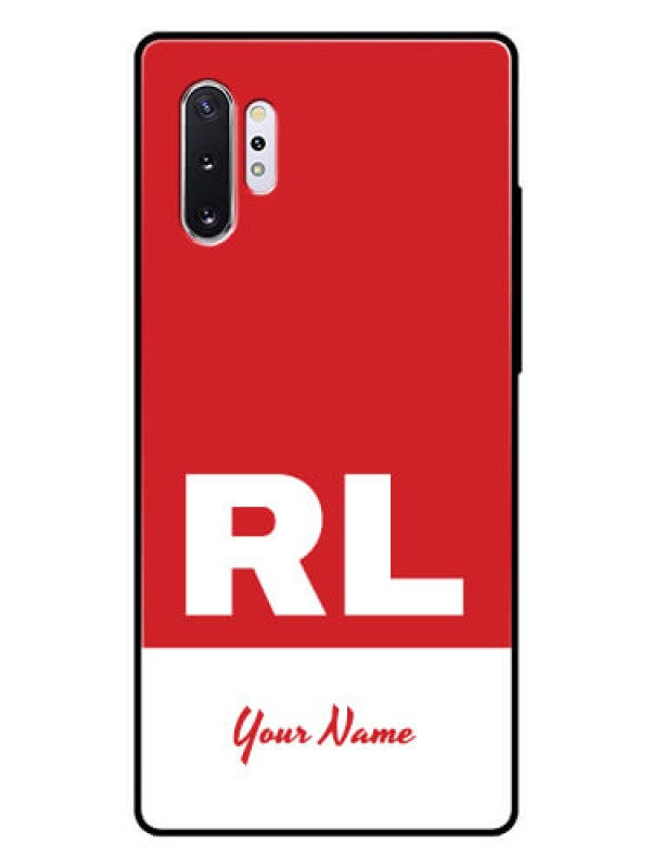 Custom Galaxy Note 10 Plus Personalized Glass Phone Case - dual tone custom text Design