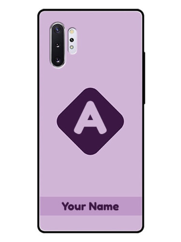 Custom Galaxy Note 10 Plus Custom Glass Mobile Case - Custom Letter in curved badge Design