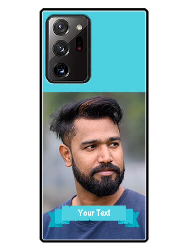 Custom Galaxy Note 20 Ultra Personalized Glass Phone Case  - Simple Blue Color Design