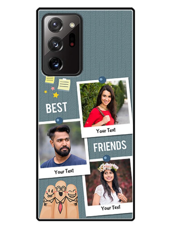 Custom Galaxy Note 20 Ultra Personalized Glass Phone Case  - Sticky Frames and Friendship Design