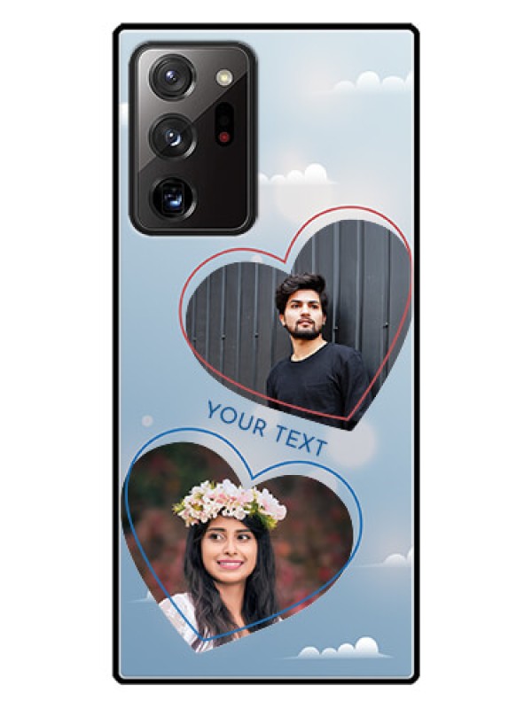 Custom Galaxy Note 20 Ultra Custom Glass Mobile Case  - Blue Color Couple Design 