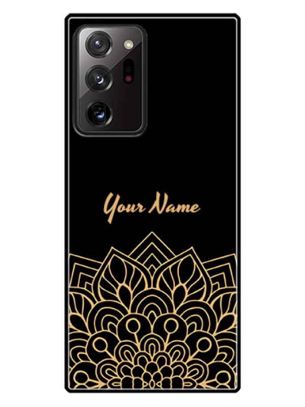 Custom Galaxy Note 20 Ultra Custom Glass Phone Case - Golden mandala Design