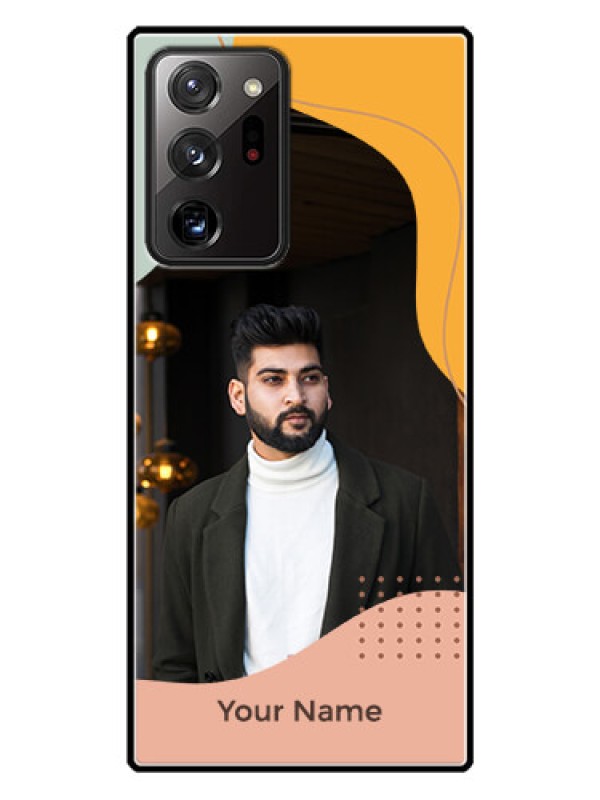 Custom Galaxy Note 20 Ultra Personalized Glass Phone Case - Tri-coloured overlay design