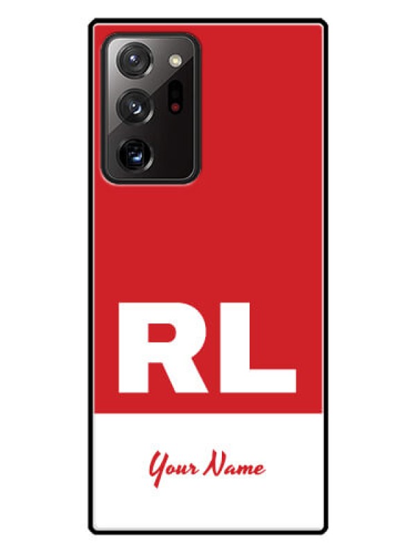 Custom Galaxy Note 20 Ultra Personalized Glass Phone Case - dual tone custom text Design