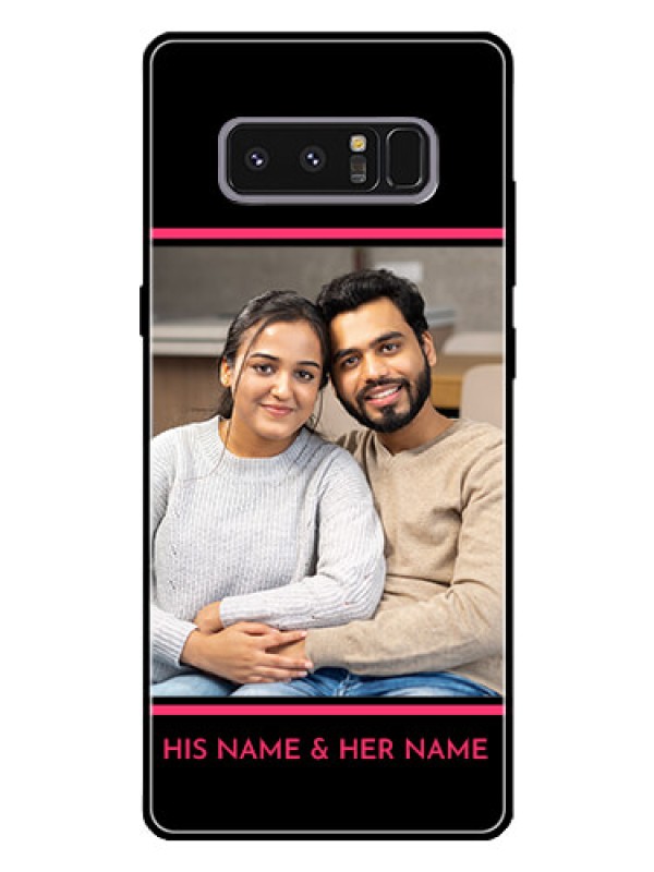 Custom Galaxy Note 8 Custom Glass Mobile Case  - with Add Text Design