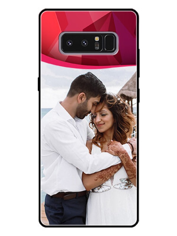 Custom Galaxy Note 8 Custom Glass Mobile Case  - Red Abstract Design
