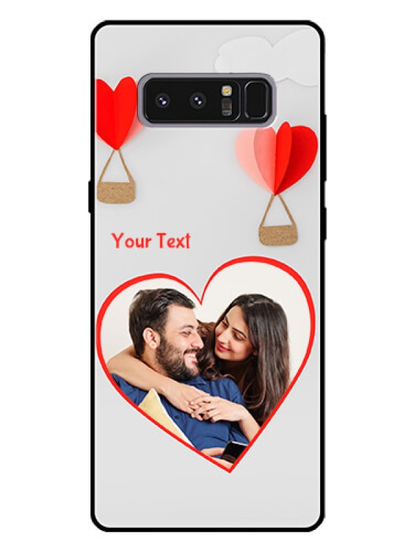 Custom Galaxy Note 8 Custom Glass Mobile Case  - Parachute Love Design