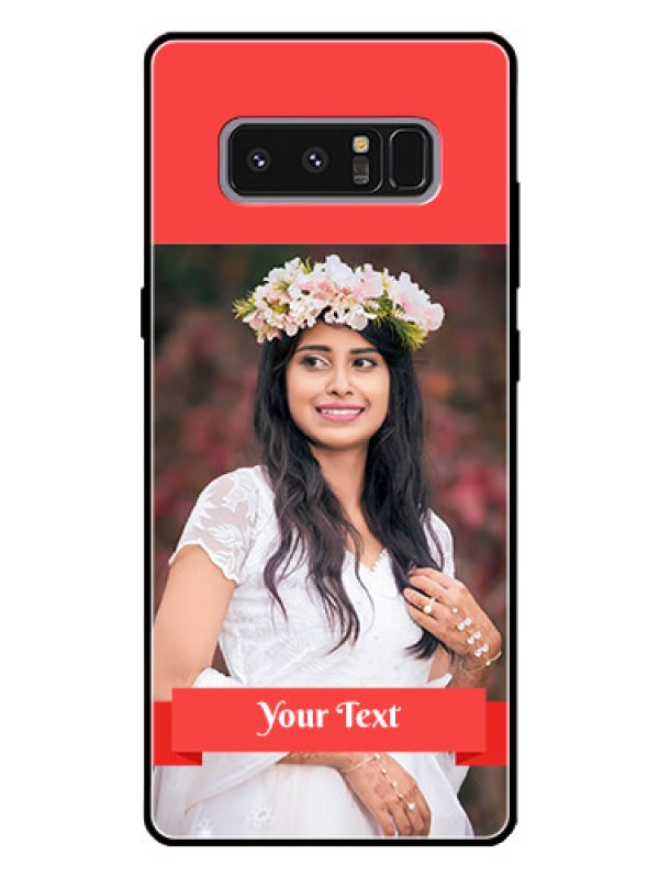 Custom Galaxy Note 8 Custom Glass Phone Case  - Simple Red Color Design