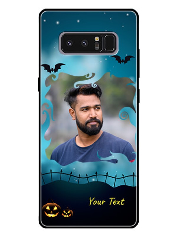 Custom Galaxy Note 8 Custom Glass Phone Case  - Halloween frame design
