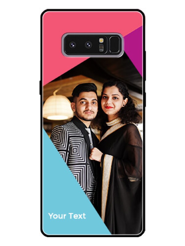 Custom Galaxy Note 8 Custom Glass Mobile Case - Stacked Triple colour Design