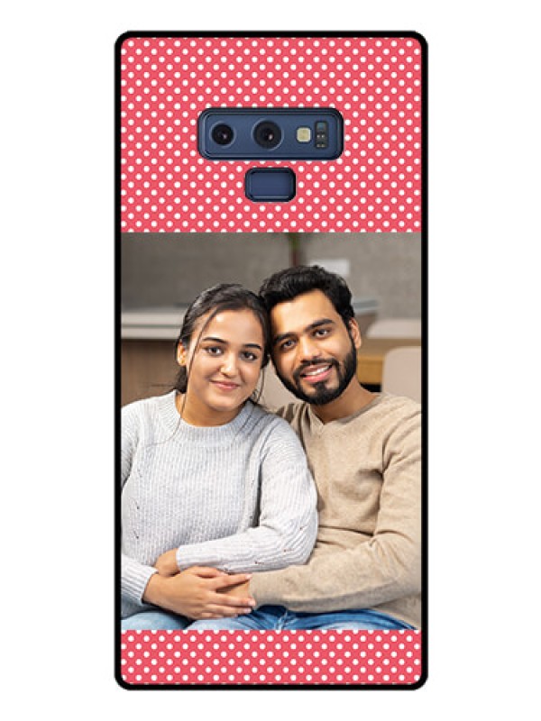 Custom Galaxy Note 9 Custom Glass Phone Case  - White Dotted Design