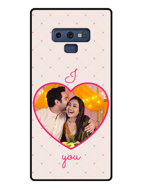 Custom Galaxy Note 9 Custom Glass Mobile Case  - Heart Shape Design