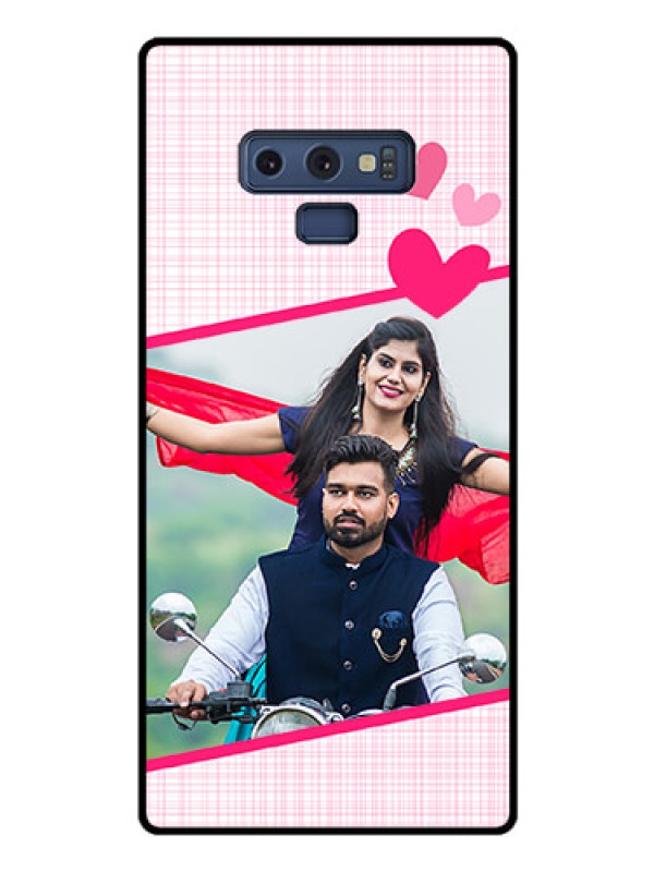Custom Galaxy Note 9 Custom Glass Phone Case  - Love Shape Heart Design