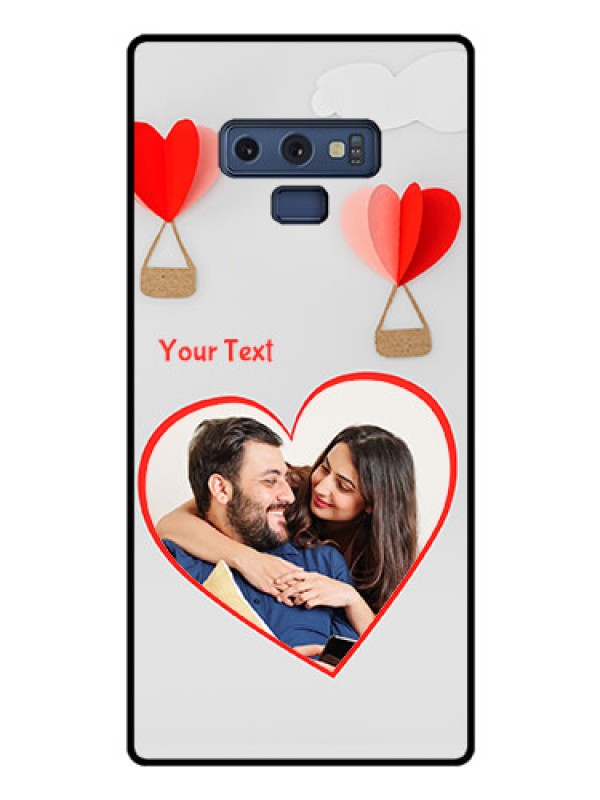 Custom Galaxy Note 9 Custom Glass Mobile Case  - Parachute Love Design