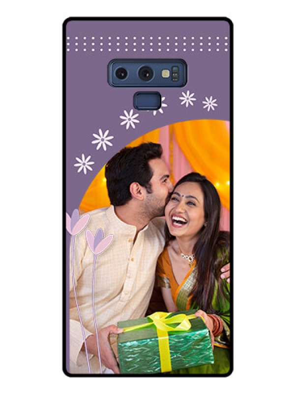 Custom Galaxy Note 9 Custom Glass Mobile Case  - Lavender flowers design 