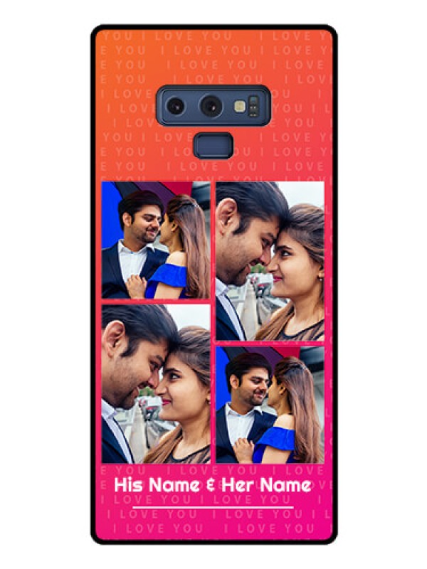 Custom Galaxy Note 9 Custom Glass Phone Case  - I Love You Pink Design