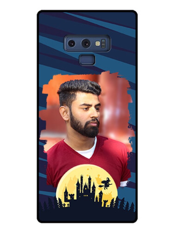 Custom Galaxy Note 9 Photo Printing on Glass Case  - Halloween Witch Design 