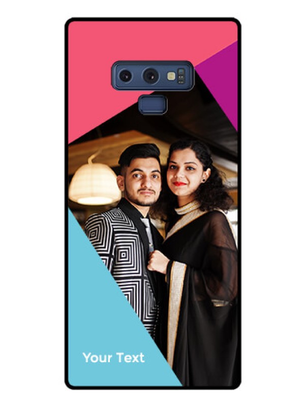 Custom Galaxy Note 9 Custom Glass Mobile Case - Stacked Triple colour Design