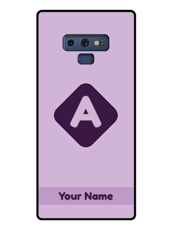 Custom Galaxy Note 9 Custom Glass Mobile Case - Custom Letter in curved badge Design