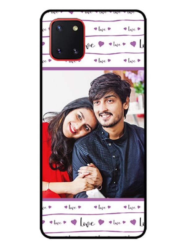 Custom Galaxy Note10 Lite Custom Glass Mobile Case - Couples Heart Design