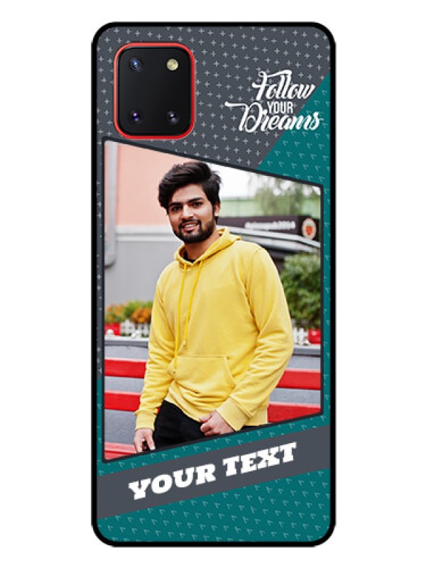 Custom Galaxy Note10 Lite Personalized Glass Phone Case - Background Pattern Design with Quote