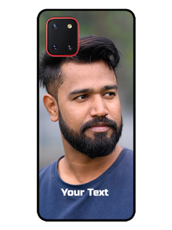 Custom Galaxy Note10 Lite Glass Mobile Cover: Photo with Text