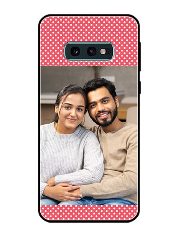 Custom Galaxy S10e Custom Glass Phone Case  - White Dotted Design