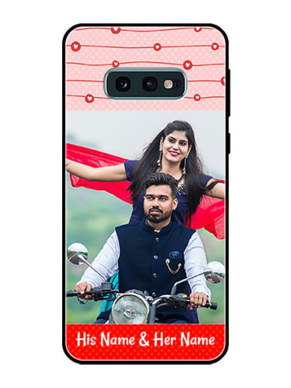 Custom Galaxy S10e Personalized Glass Phone Case  - Red Pattern Case Design