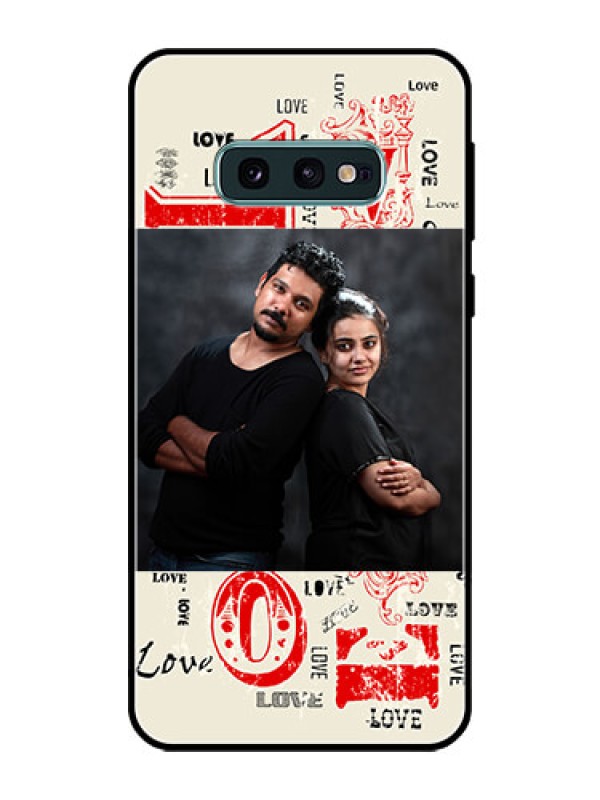 Custom Galaxy S10e Photo Printing on Glass Case  - Trendy Love Design Case