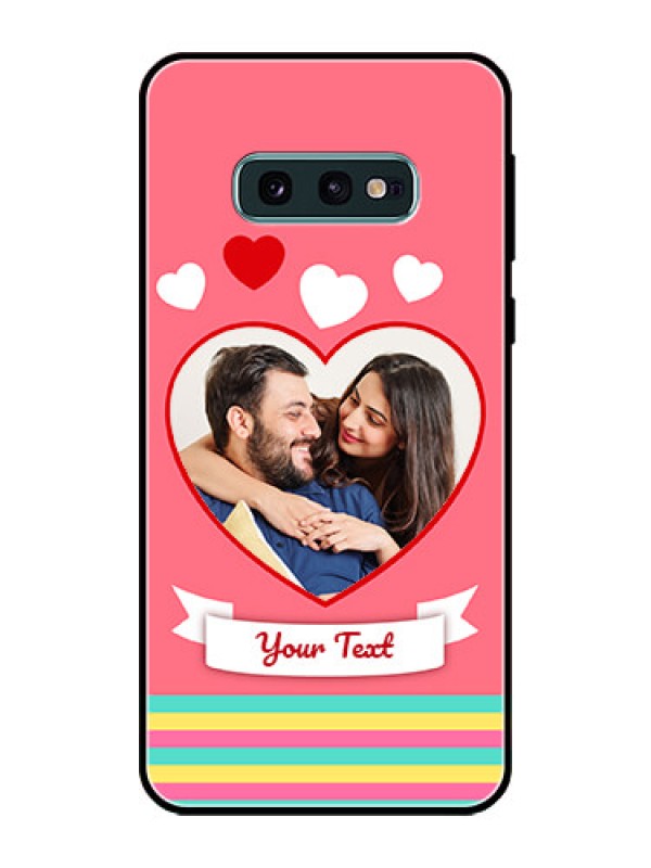 Custom Galaxy S10e Photo Printing on Glass Case  - Love Doodle Design