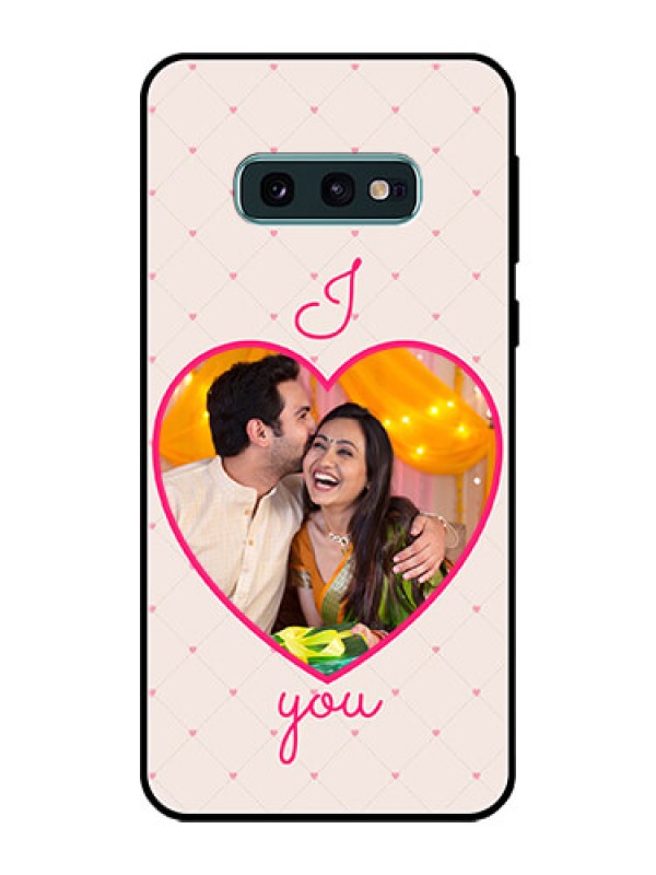 Custom Galaxy S10e Custom Glass Mobile Case  - Heart Shape Design