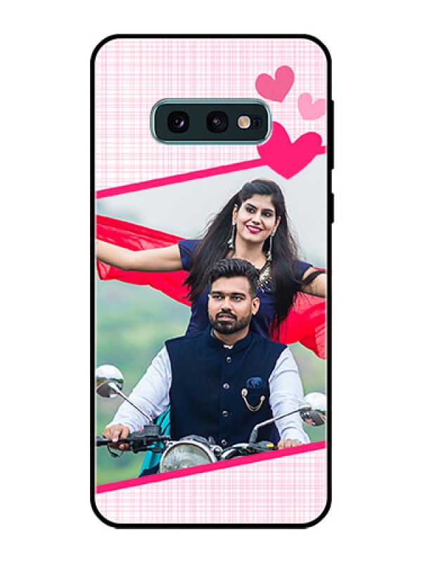 Custom Galaxy S10e Custom Glass Phone Case  - Love Shape Heart Design