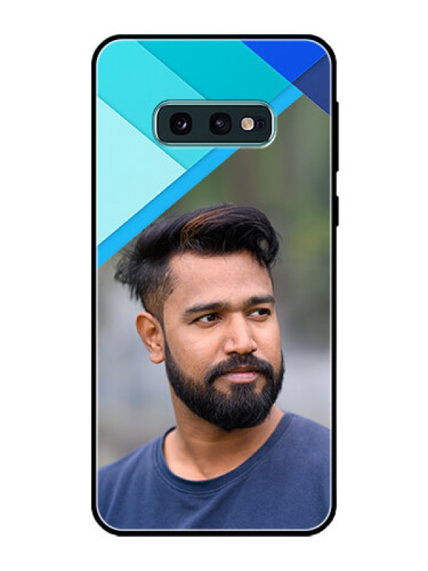 Custom Galaxy S10e Custom Glass Phone Case  - Blue Pattern Design