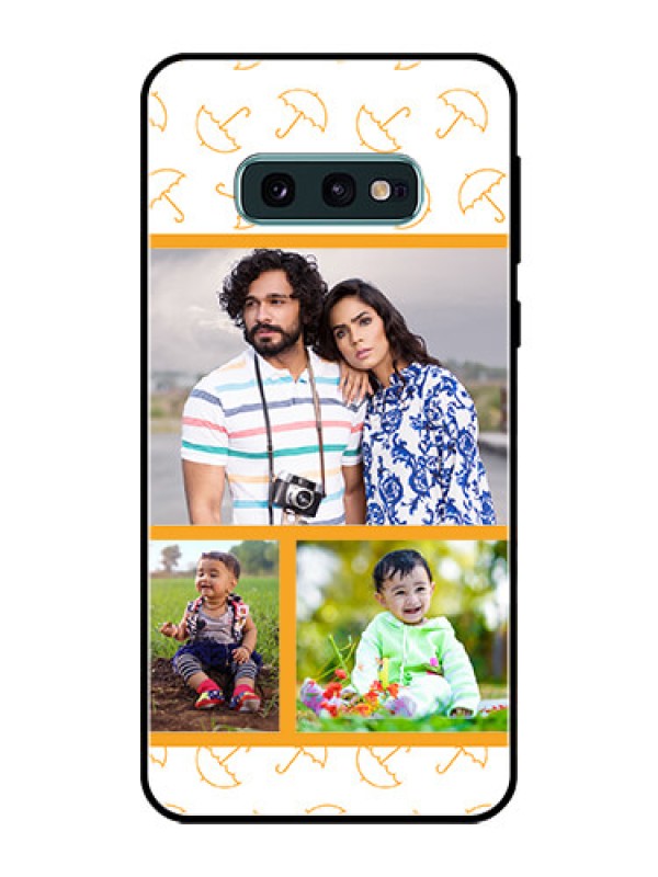 Custom Galaxy S10e Custom Glass Mobile Case  - Yellow Pattern Design