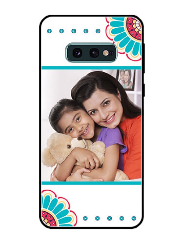Custom Galaxy S10e Custom Glass Phone Case  - Flower Design