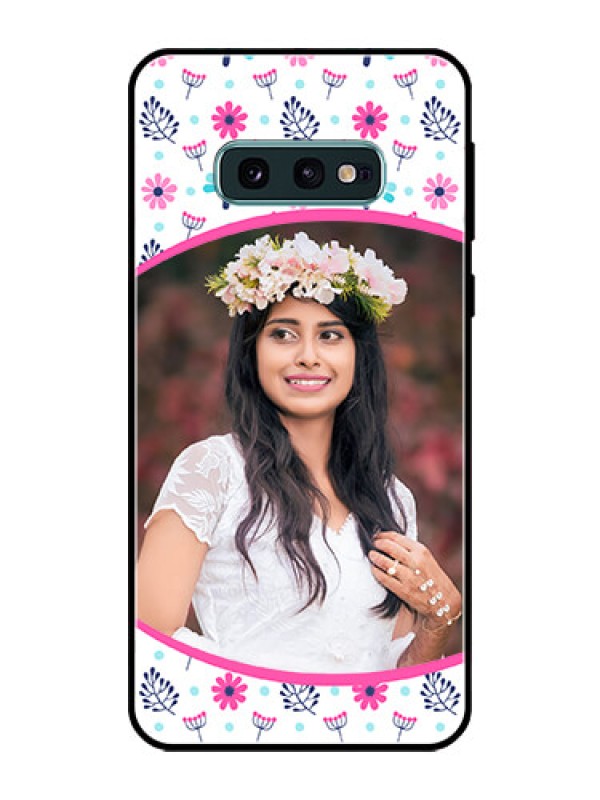 Custom Galaxy S10e Photo Printing on Glass Case  - Colorful Flower Design
