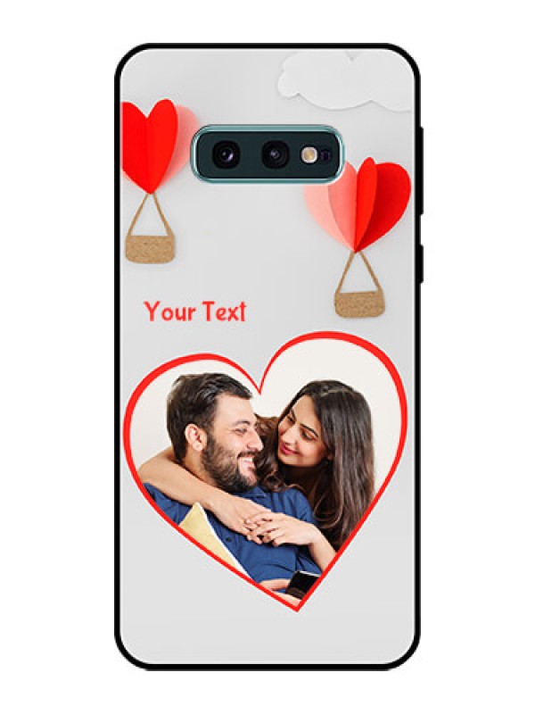 Custom Galaxy S10e Custom Glass Mobile Case  - Parachute Love Design