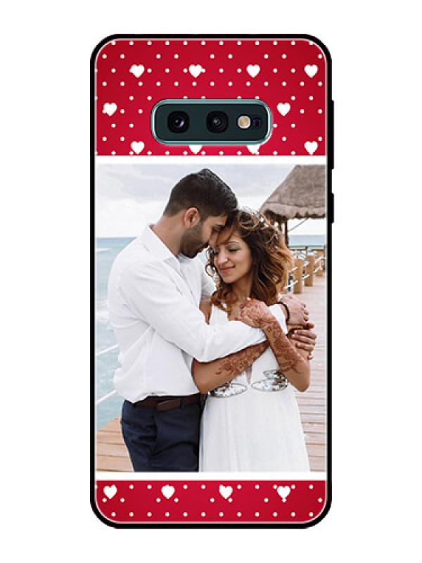 Custom Galaxy S10e Photo Printing on Glass Case  - Hearts Mobile Case Design