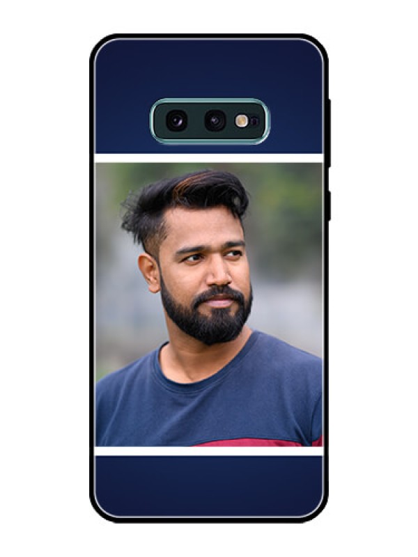 Custom Galaxy S10e Personalized Glass Phone Case  - Simple Royal Blue Design